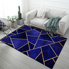 Dark Geometric Pattern Floor Mat Waterproof Runner Rug