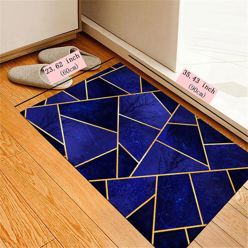 Dark Geometric Pattern Floor Mat Waterproof Runner Rug