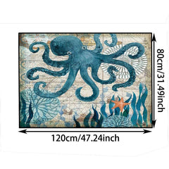Sea Octopus Monster Fluffy Shag Bath Rug Ocean Animal Starfish Non Slip Soft Abs