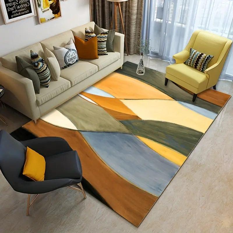 Modern Geometric Area Rug for Living Room Coffee Table Bedroom Decor
