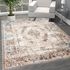 Vintage Floral Area Rug - Soft & Fluffy - Stain Resistant