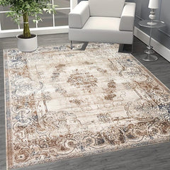 Vintage Floral Area Rug - Soft & Fluffy - Stain Resistant