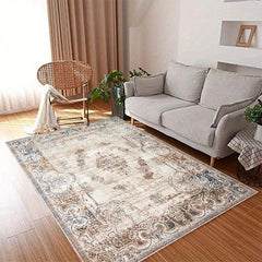 Vintage Floral Area Rug - Soft & Fluffy - Stain Resistant