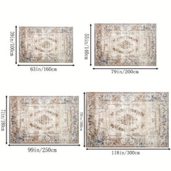 Vintage Floral Area Rug - Soft & Fluffy - Stain Resistant