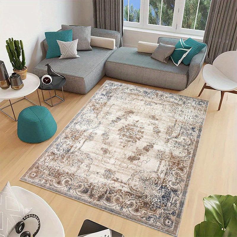 Vintage Floral Area Rug - Soft & Fluffy - Stain Resistant