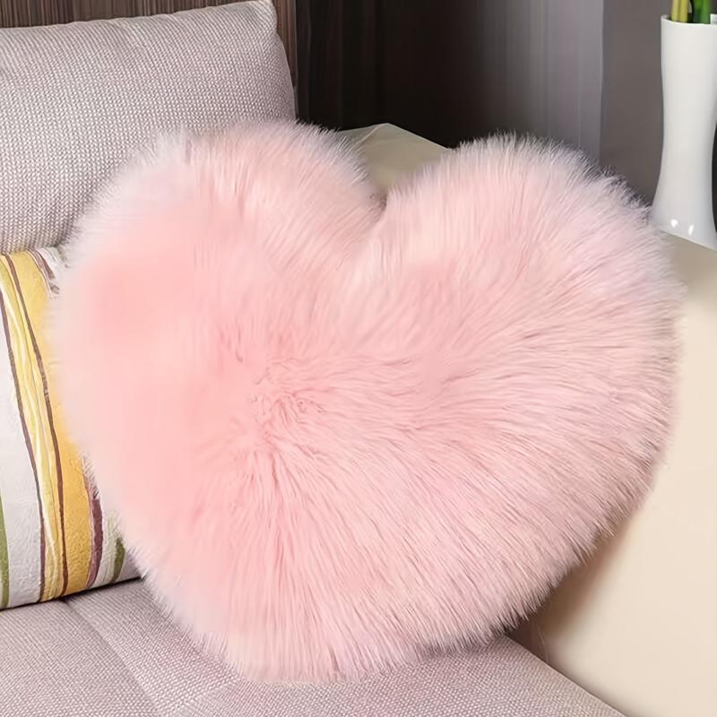 Soft Pink Heart Pillowcase for Living Room Sofa & Bedroom