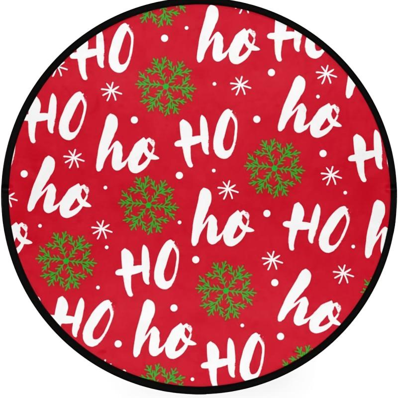Round Christmas Kitchen Rug Flannel Living Room Rug