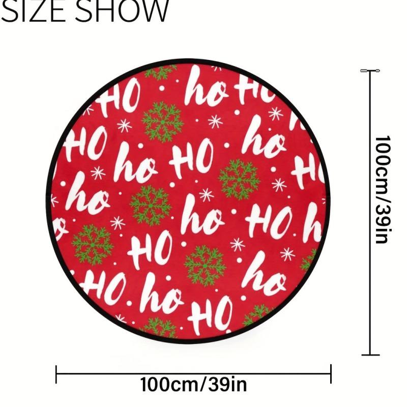 Round Christmas Kitchen Rug Flannel Living Room Rug