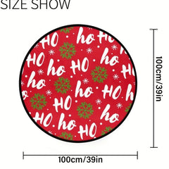 Round Christmas Kitchen Rug Flannel Living Room Rug