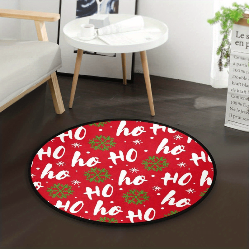 Round Christmas Kitchen Rug Flannel Living Room Rug