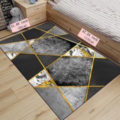 Decorative Rug Marble Geometric Floor Mat Anti Slip Polyester Carpet
