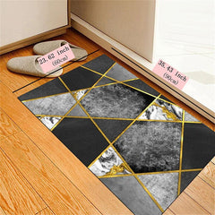 Decorative Rug Marble Geometric Floor Mat Anti Slip Polyester Carpet