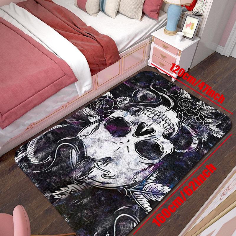 Halloween Skeleton Fluffy Area Rug for Bedroom Living Room