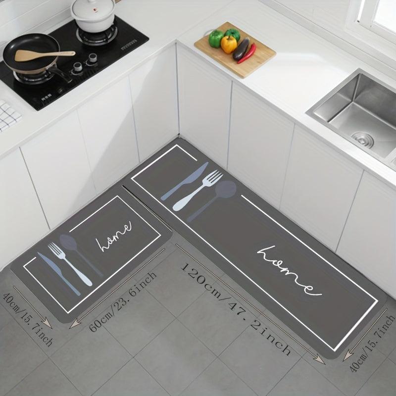 2pcs Kitchen Rug Set Stain Resistant Memory Foam Mat Soft Anti Fatigue Rug