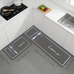 2pcs Kitchen Rug Set Stain Resistant Memory Foam Mat Soft Anti Fatigue Rug