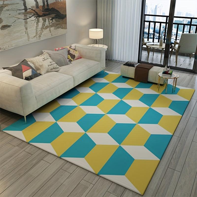 Modern Geometric Living Room Carpet Non Slip