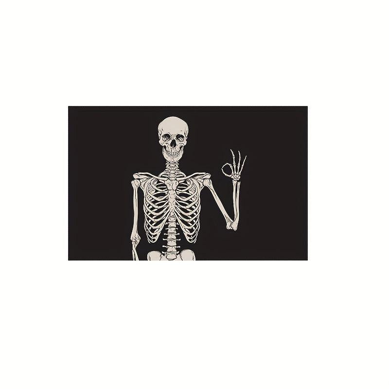 Human Bones Print Anti Fatigue Floor Rugs for Kitchen Bathroom