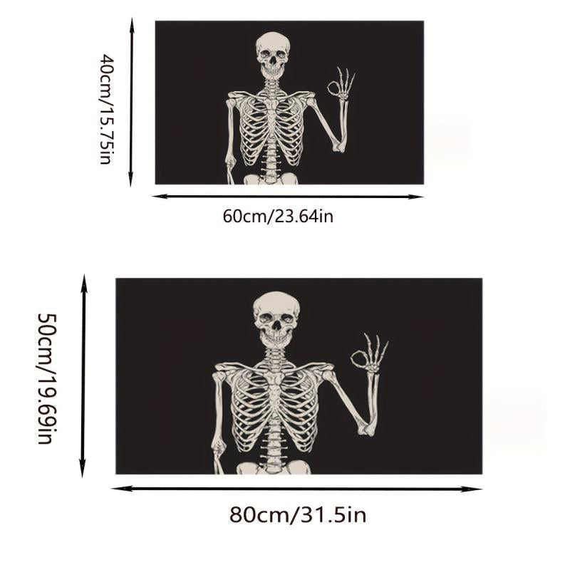 Human Bones Print Anti Fatigue Floor Rugs for Kitchen Bathroom