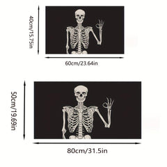 Human Bones Print Anti Fatigue Floor Rugs for Kitchen Bathroom