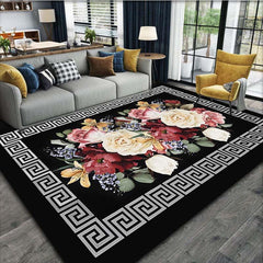 Europe Flower Pattern Carpet Door Floor Mat Abstract Geometric Optical Doormat