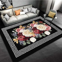 Europe Flower Pattern Carpet Door Floor Mat Abstract Geometric Optical Doormat