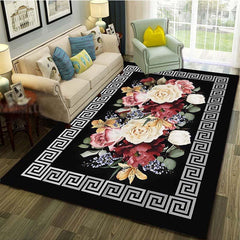 Europe Flower Pattern Carpet Door Floor Mat Abstract Geometric Optical Doormat