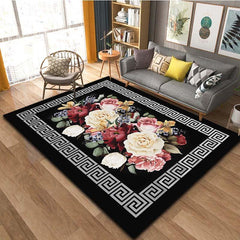 Europe Flower Pattern Carpet Door Floor Mat Abstract Geometric Optical Doormat