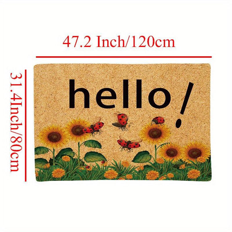 Sunflower Doormat Non Slip Absorbent Soft Touch for Home Decor
