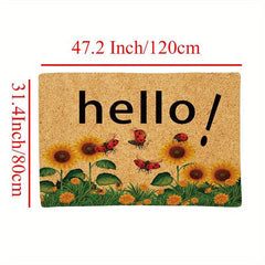 Sunflower Doormat Non Slip Absorbent Soft Touch for Home Decor