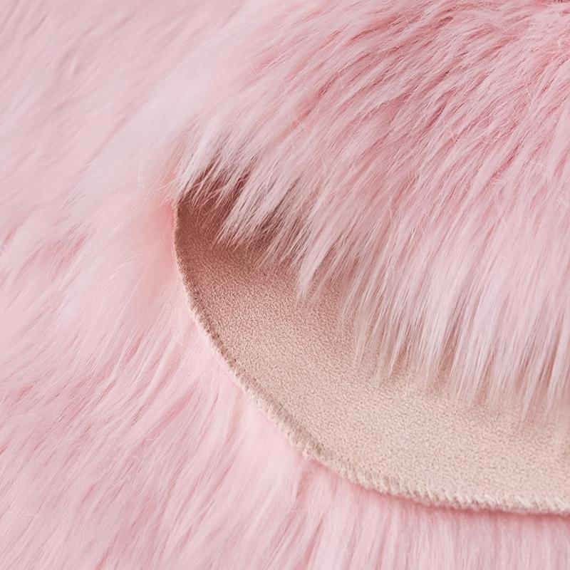 Soft Fluffy Rugs High Density Plush Carpet Pink