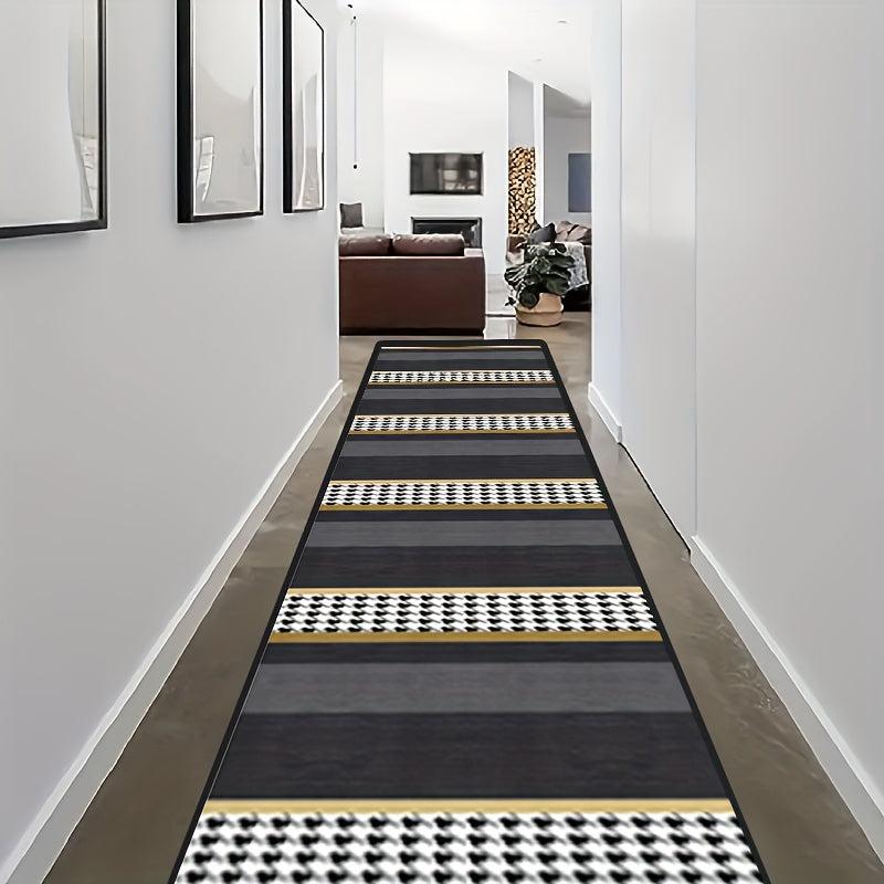 Stylish Geometric Rug Extra Long European Style Minimalist Hallway Rug