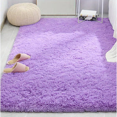 Solid Long Silk Fur Rug Fluffy Square Carpet 47 24 62 99in 120