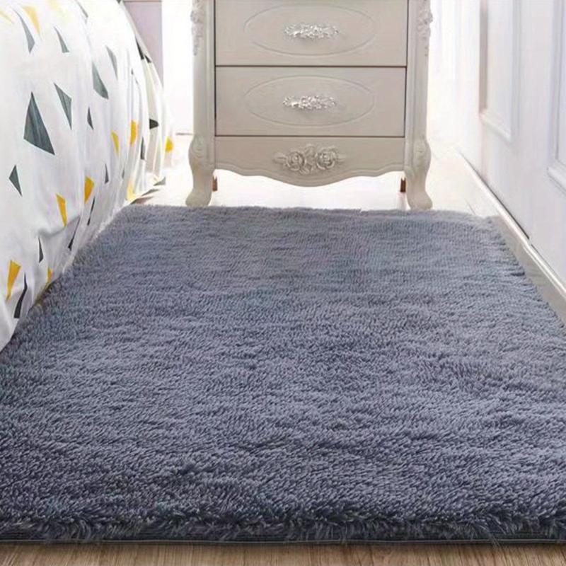 Solid Long Silk Fur Rug Fluffy Square Carpet 47 24 62 99in 120