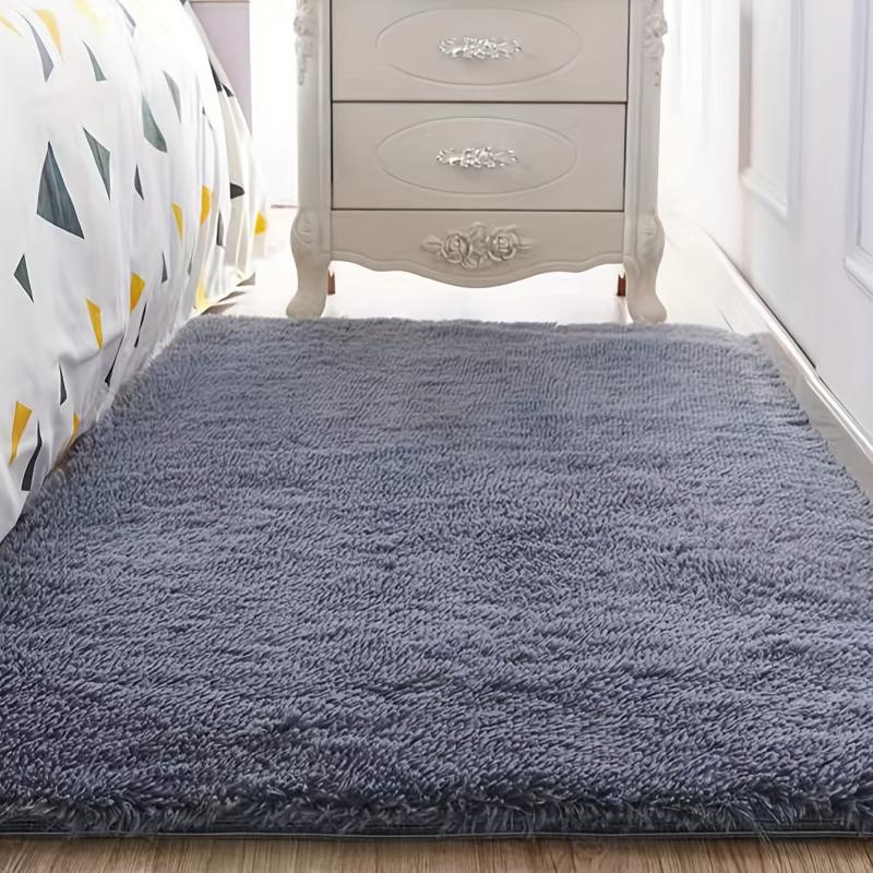 Solid Long Silk Fur Rug Fluffy Square Carpet 47 24 62 99in 120