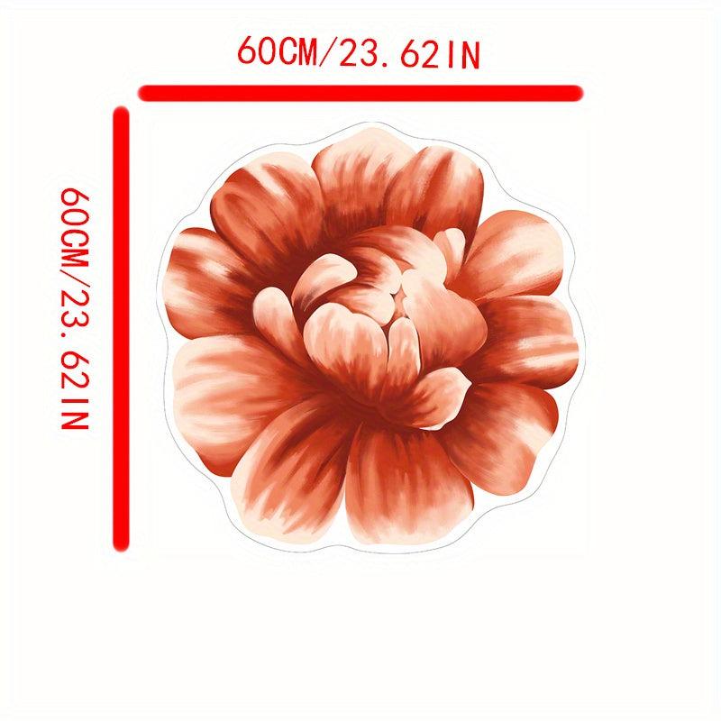 Non Slip Peony Floral Floor Mat Soft and Stylish Indoor Area Rug