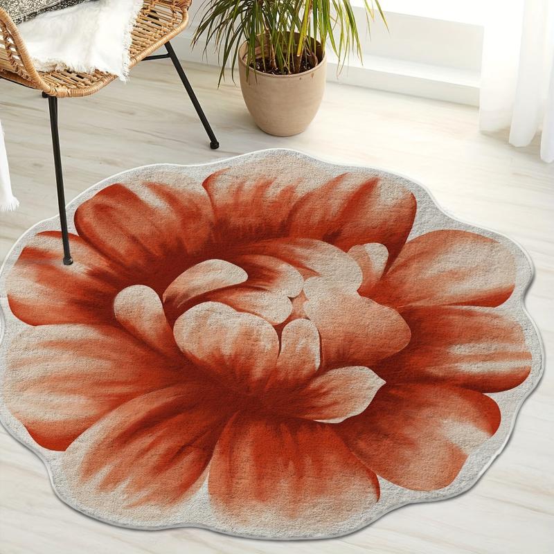 Non Slip Peony Floral Floor Mat Soft and Stylish Indoor Area Rug