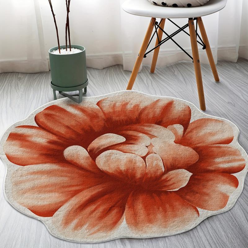 Non Slip Peony Floral Floor Mat Soft and Stylish Indoor Area Rug