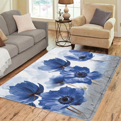 Floral Anti-Fatigue Area Rug Soft Shaggy Carpet