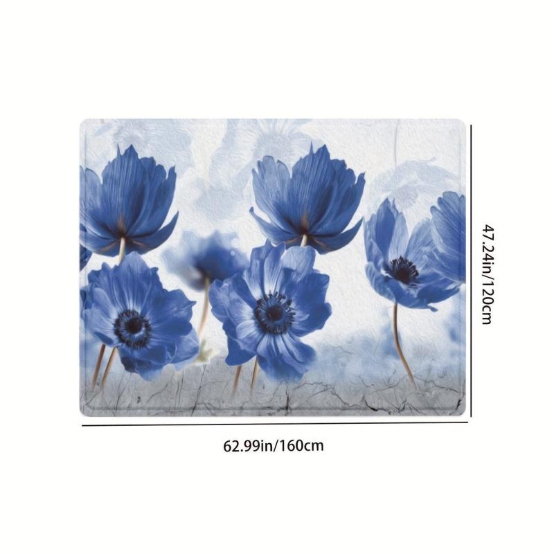 Floral Anti-Fatigue Area Rug Soft Shaggy Carpet