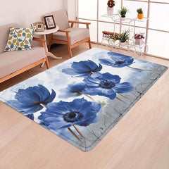 Floral Anti-Fatigue Area Rug Soft Shaggy Carpet