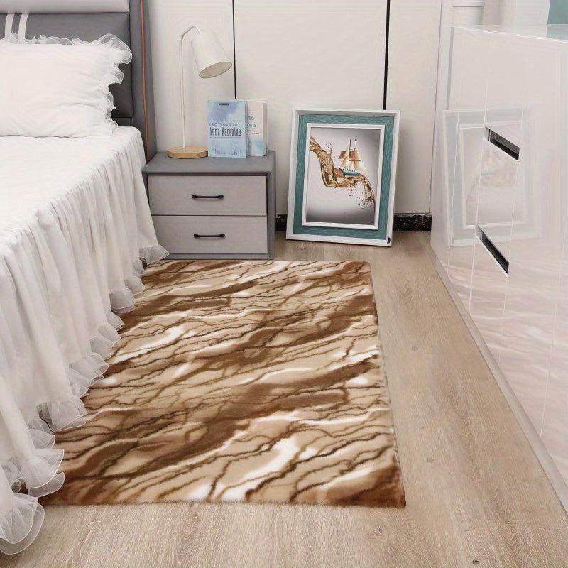 Rabbit Fur Animal Pattern Coffee Marble Floor Mat