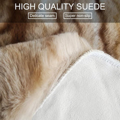 Rabbit Fur Animal Pattern Coffee Marble Floor Mat