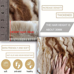 Rabbit Fur Animal Pattern Coffee Marble Floor Mat