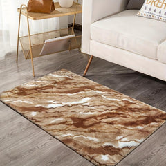 Rabbit Fur Animal Pattern Coffee Marble Floor Mat