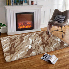 Rabbit Fur Animal Pattern Coffee Marble Floor Mat