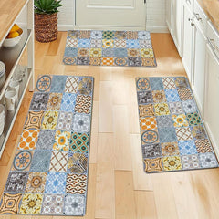 Boho Washable Runner Rug - Vintage Distressed Carpet for Kitchen