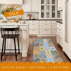 Boho Washable Runner Rug - Vintage Distressed Carpet for Kitchen