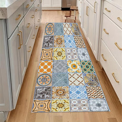 Boho Washable Runner Rug - Vintage Distressed Carpet for Kitchen