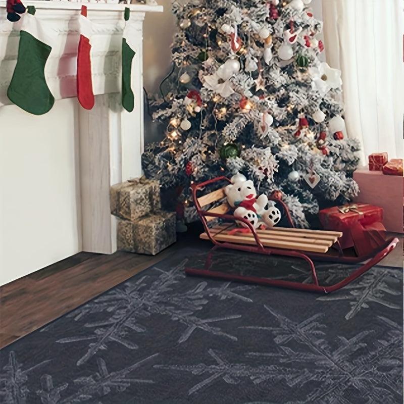 Christmas Abstract Pattern Door Mat Soft Crystal Fleece Fabric