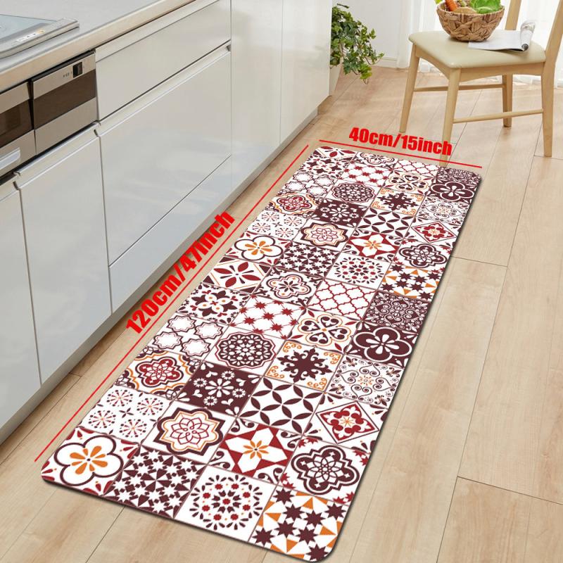 Soft Boho Kitchen Rug Cushioned Anti Fatigue Vintage Non Slip Runner Rug